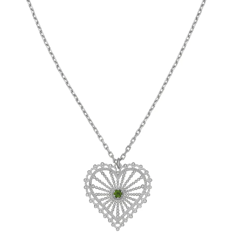 luxury gemstone necklaces for women-Zoe & Morgan Amor Necklace - Sterling Silver & Chrome Diopside