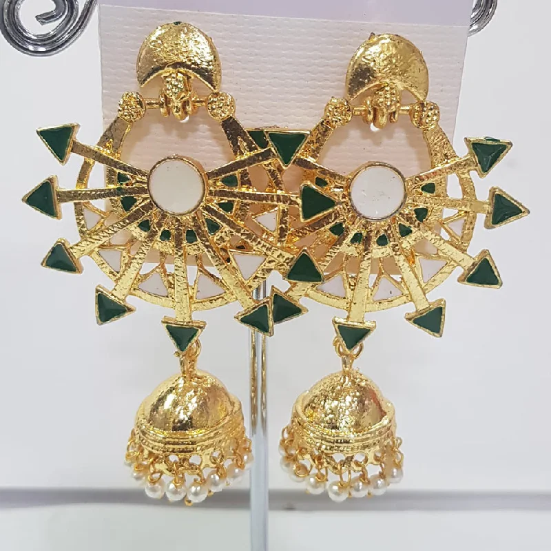 trendy hoop earrings for women-Shreeji Gold Plated Jhumki Earrings