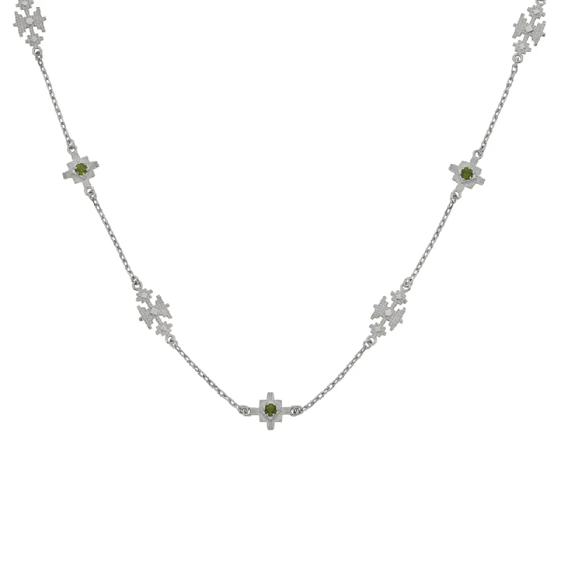 contemporary necklaces for women-Zoe & Morgan Ayllu Necklace - Sterling Silver & Chrome Diopside