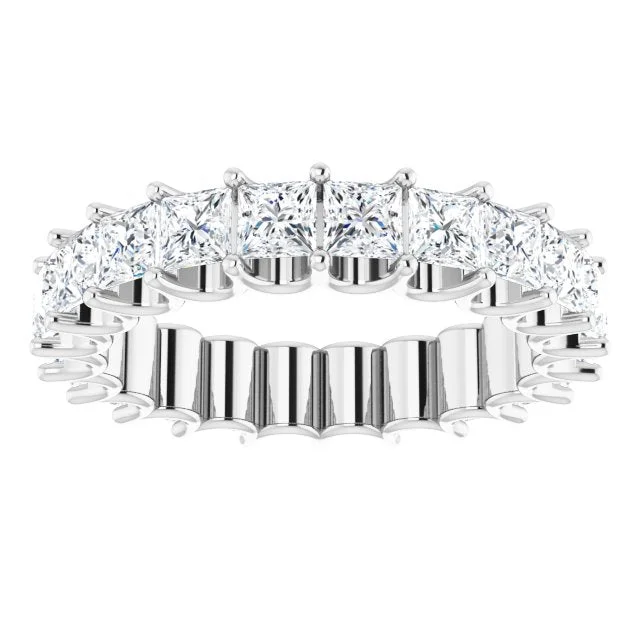 elegant rings for women-3.96 ct. Princess Diamond Eternity Band U Setting