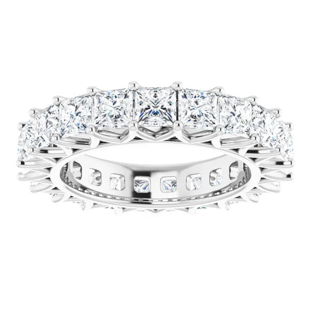 oversized rings for women-6.09 ct. Princess Diamond Eternity Band