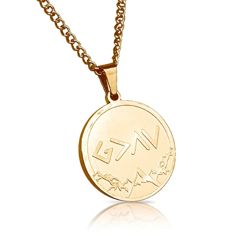 timeless necklaces for women-God Is Greater Than The Highs and Lows Pendant With Chain Necklace - 14K Gold Plated Stainless Steel