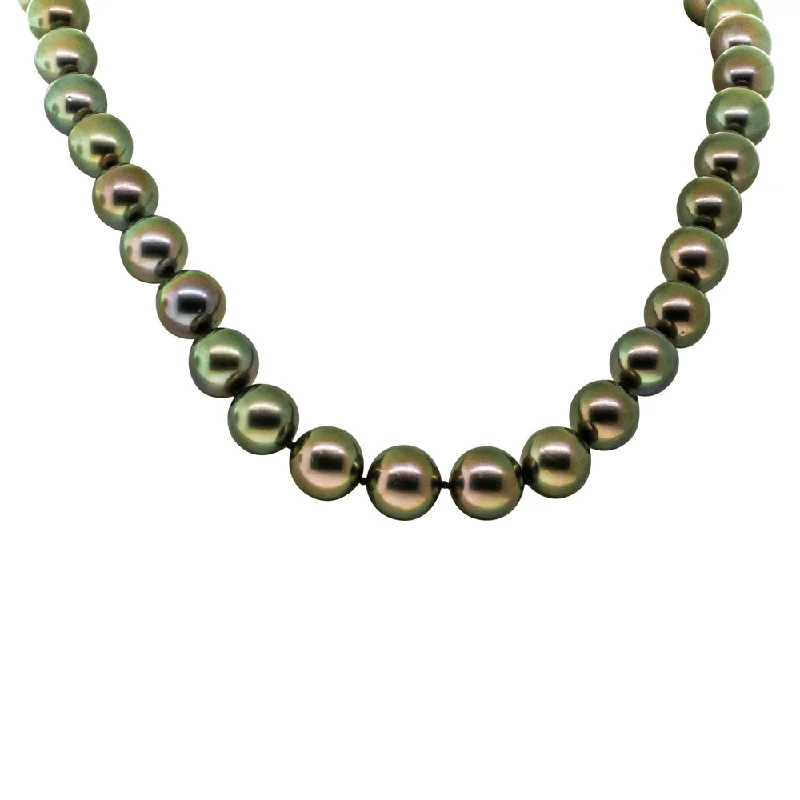 fashion-forward necklaces for women-18ct White Gold Tahitian Black Pearl Strand