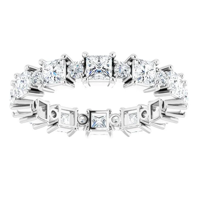 diamond engagement rings for women-2.52 ct. Princess & Round Diamond Eternity Band