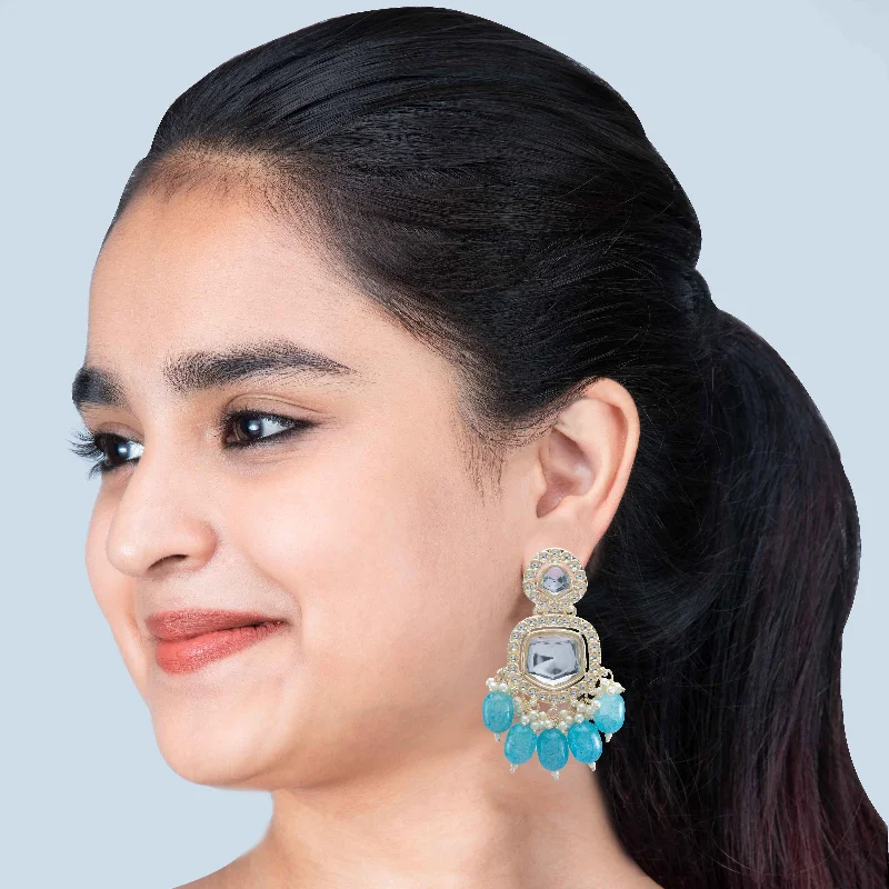 delicate gold earrings for women-Nipura Kundan Ishani Maya Earrings