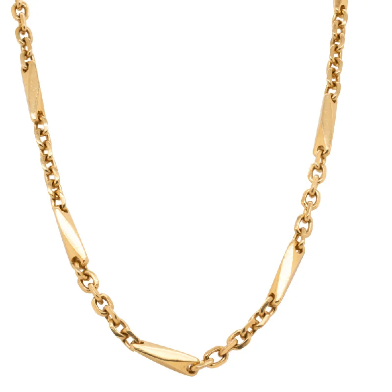 unique necklaces for women-Deja Vu 23ct Yellow Gold Fancy Link Chain