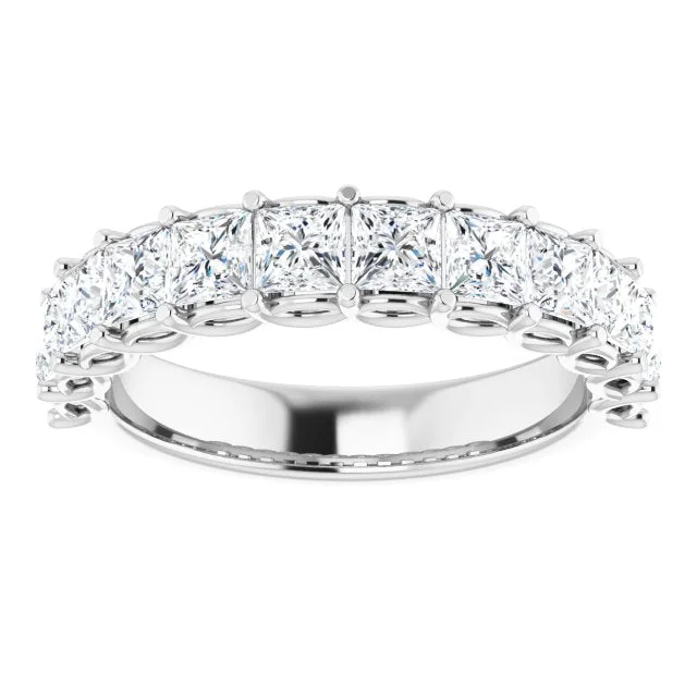 affordable rings for women-2.16 ct. Princess Cut Diamond Wedding Band