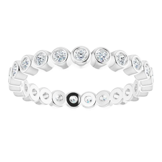 high-end rings for women-0.37 ct. Round Diamond Bezel Set Eternity Band