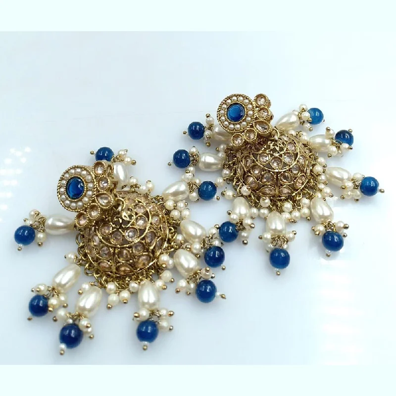 minimalist earrings for women-Manisha Jewellery Gold Plated Crystal Stone Jhumki Earrings