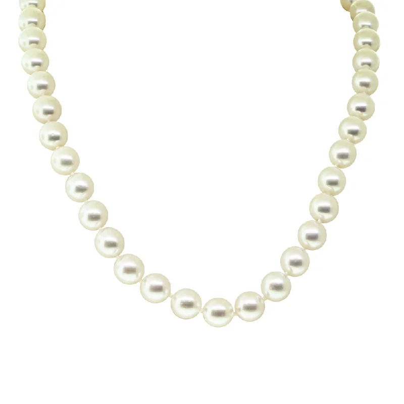 modern chain necklaces for women-9ct White Gold Akoya Pearl Strand