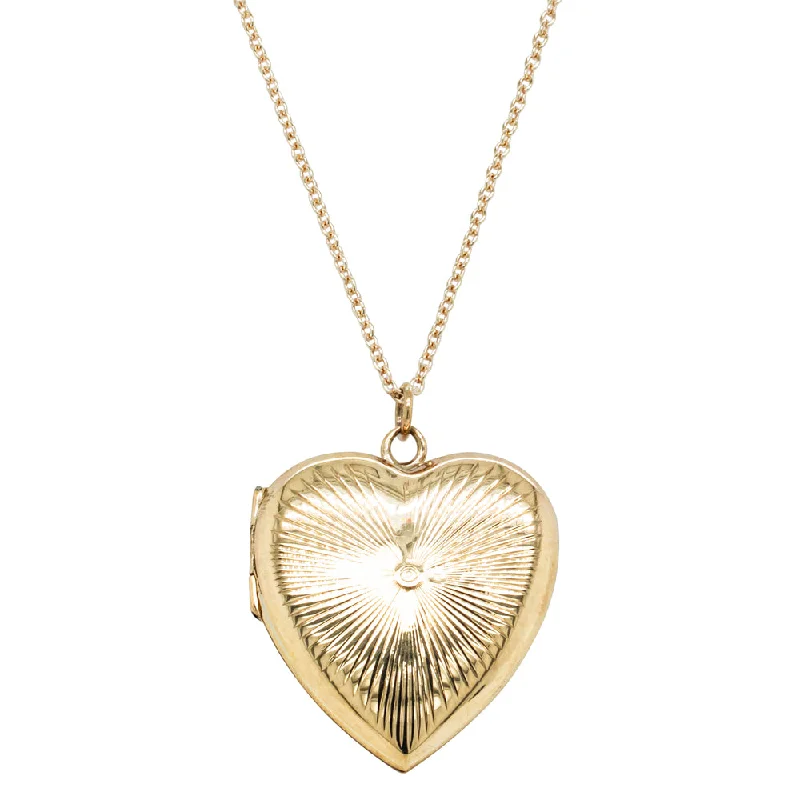 affordable necklaces for women-Deja Vu 9ct Yellow Gold Engraved Heart Locket