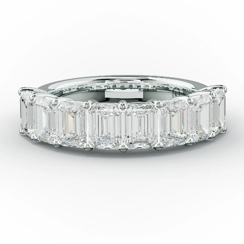 fashion-forward rings for women-3.0 Carat Emerald Cut  Diamond Anniversary Band