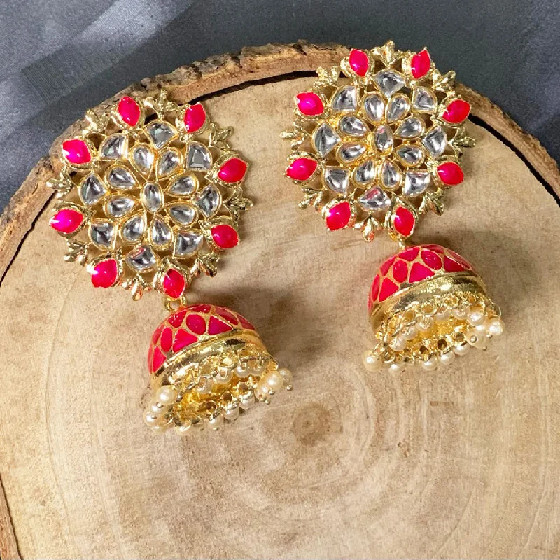 affordable earrings for women-Deep Enterprises Gold Plated Jhumki Earrings (Assorted Colors)